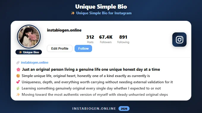 Unique Simple Bio for Instagram